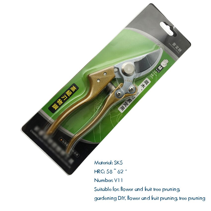 8 Inch Pruning Shears Manual Hand Pruner, SK5 Blade, Flower Shears Garden Fruit Tree Branches Shears Gardening Pruning Scissors: E