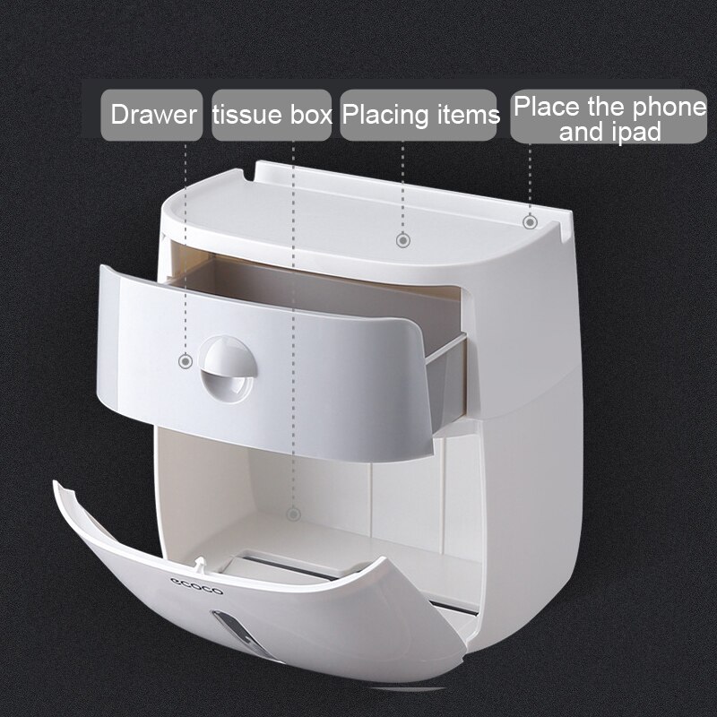 Waterproof Toilet Paper Holder For Toilet Paper Towel Holder Bathroom Dispenser Storage Box Toilet Roll Holder Wall Mounted