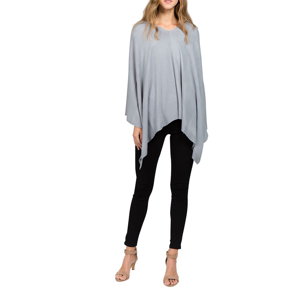 polyvalent châle couleur unie infini écharpe châles multi-fonction pull pull grande taille personnes anniversaire: Gris