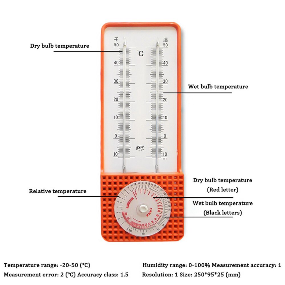 Vertical Dryness meter hygrometer thermometer Monitor for Household Greenhouse Temperature Humidity Monitor Desktop Wall Pass