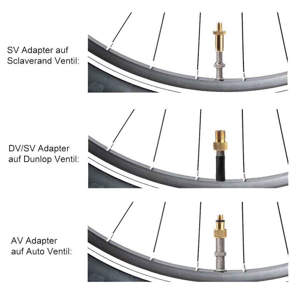 Fiets Valve Adapter Set Sv Av Dv Fiets Pomp Naalden Adapter Fiets Tire Inflator Luchtpomp Compressor Fiets Valve Converter