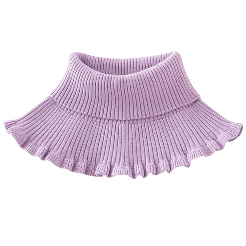 femmes hiver rouge noir épais tricot anneau écharpe Tube femmes tricoté écharpe coupe-vent plus cou guêtre cou écharpe: Light Purple
