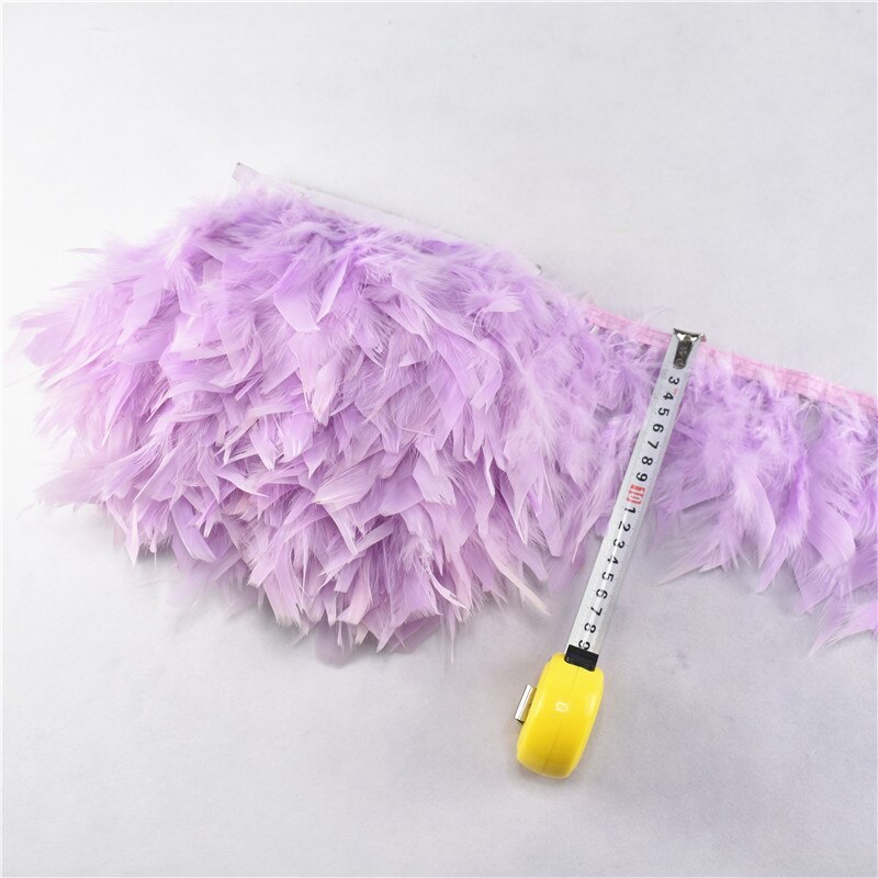 10Meter Mintgroen Mooie Turkije Veren Lint Fringe 4-6Inch Marabou Veren Trimmen Rok Jurk Versieringen party: Light Light Purple