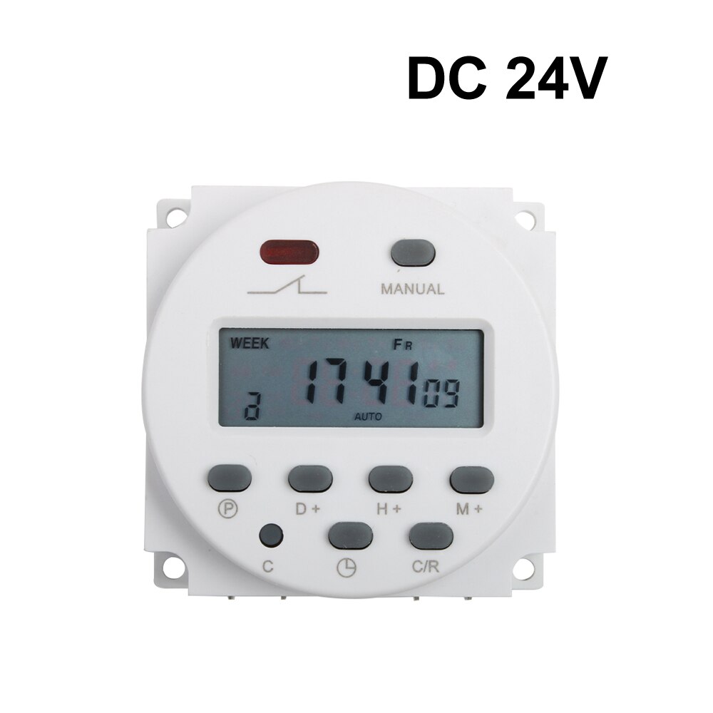 Digitale Tijd Schakelaar Lcd Power Timer CN101A DHC15 THC-101A Wekelijkse Programmeerbare Elektronische Timer 12V 24V 110V 220V 8A Om 16A: DC 24V