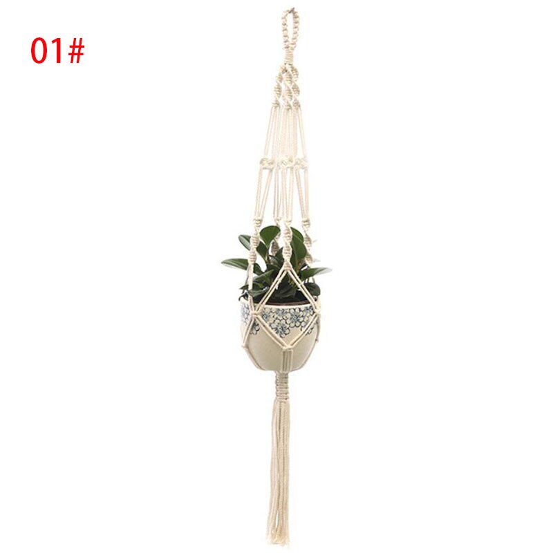 100% handmade macrame plant hanger flower pot baskets hanging net cotton for home wall year decoration Vertical garden: no.01
