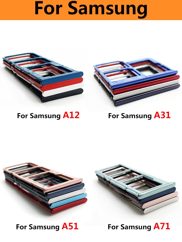 5 sztuk/partia dla Samsung A12 gniazdo karty SIM taca uchwyt czytnika SD dla Samsung A12 A31 A51 A71 taca karty Sim podwójny uchwyt atacado