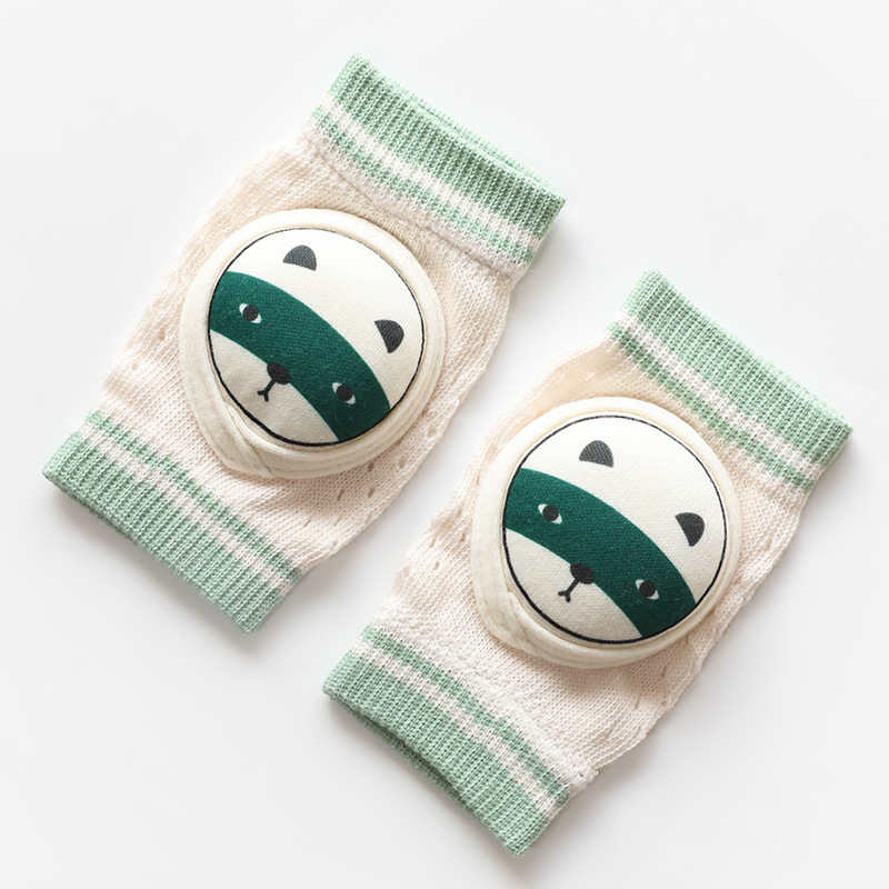 Warmom Baby Knee Pads Mesh Thin Cotton Breathable Baby Crawling Toddler Anti-falling Infant Toddler Kneepads: Green