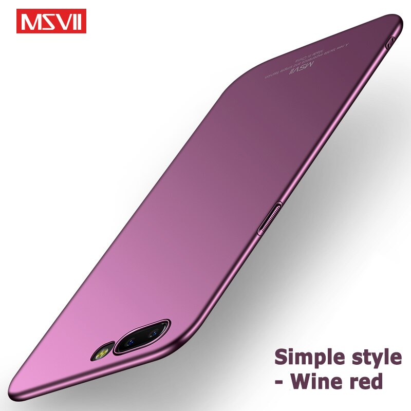 Oneplus 5 Case MSVII Brand Slim Frosted Cover one plus 5 T Cases oneplus 5T Case Hard PC Cover For One plus 5T Oneplus5 Cases: For Oneplus 5 / Simple Wine red