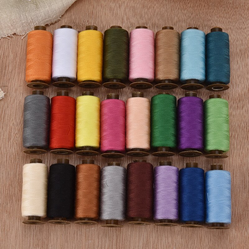500 Yards 24Pcs Multicolor Machine Embroidery Thread Sewing Polyester Threads Sewing Thread Craft Patch Steering-wheel Supplies