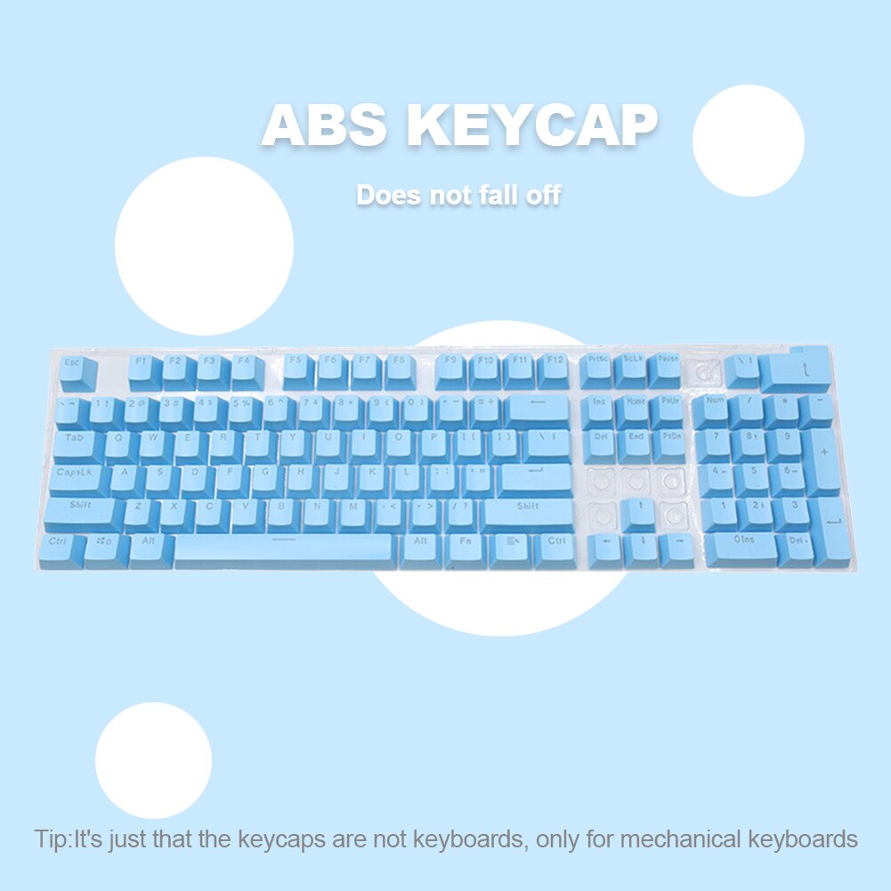 Capuchons de touches de clavier vierge pour clavier mécanique Cherry MX, ABS, 104, double, barre d&#39;espace, interrupteurs: Blue