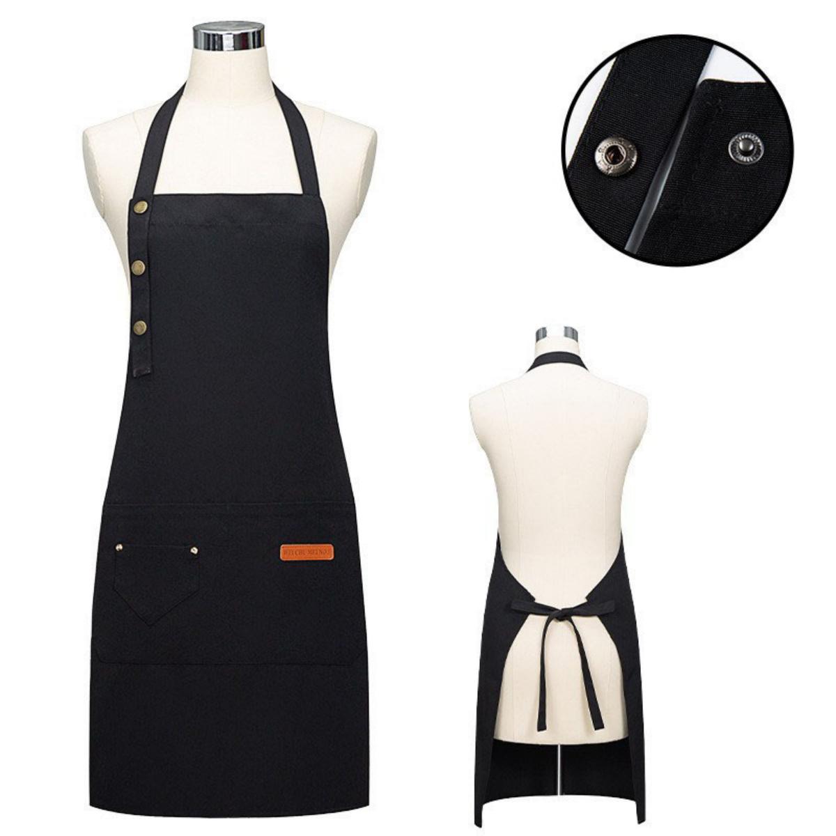 Kitchen Aprons for Woman Men Chef Work Apron for Grill Restaurant Bar Shop Cafes Beauty Nails Studios Uniform