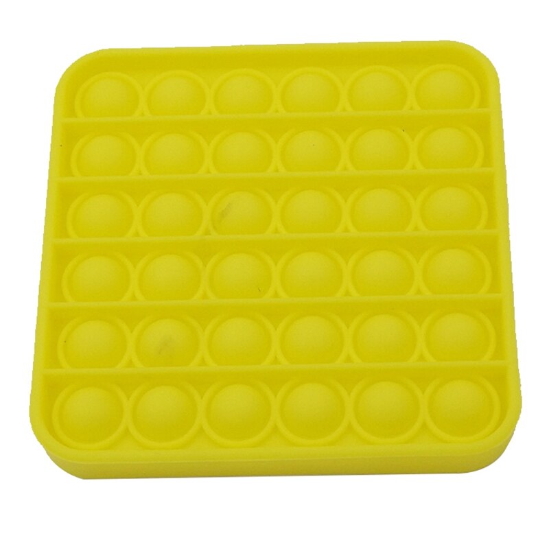 Push Pop Bubble Fidget Toy Push Pop Antistress Toys Round Fidget Sensory Juguete Silicone Stress Reliever Playing Board: Square Board-Yellow