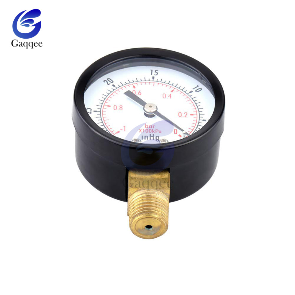 Portable Dual Scale Dial Gauge 1/4" NPT -30HG/0PS Vacuum Pressure Meter Gauge Manometer 2" Dial Display Digital Pressure Gauge