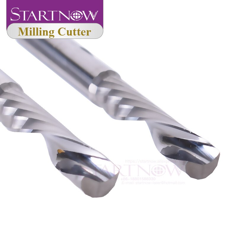 Startnow 5 pièces/lot fraise à coupe vers le bas fraise en bout à cannelure unique 3.175/4/6 carbure de tungstène CNC outil routeur gravure spirale Bits