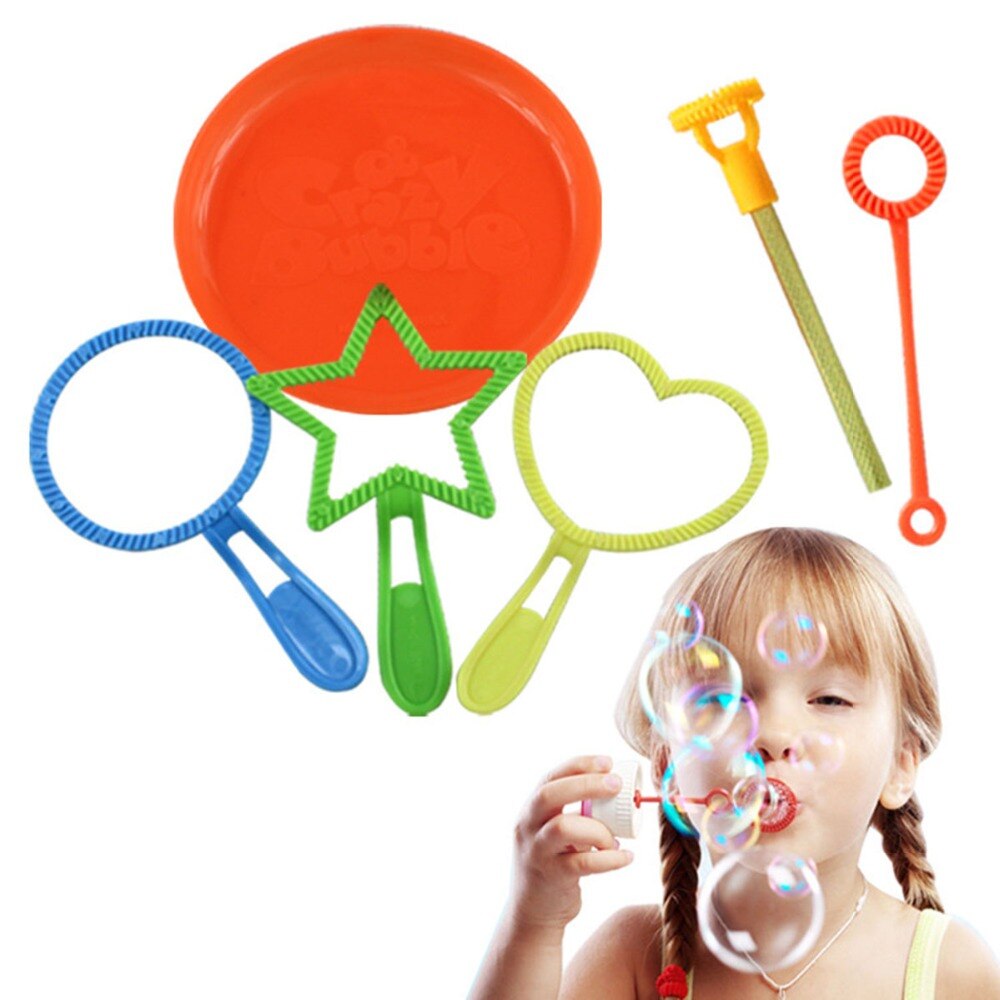 Maker Blower Bubble Concentrate Stick For Kids Children Fun Toys For Outdoor Toy 6Pcs Bubble Wand Tool Soap Bubble Set