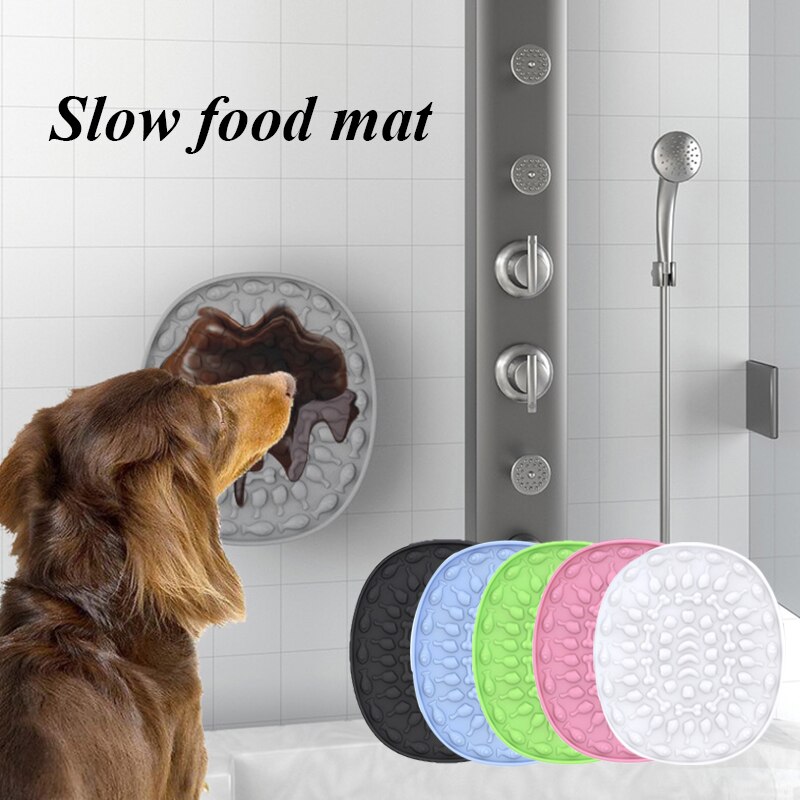 Silikon hund slickmatta för hundar sällskapsdjur slow food tallrik hund bad distraktion silikon hund sucker mat utbildning sällskapsdjur matartillbehör