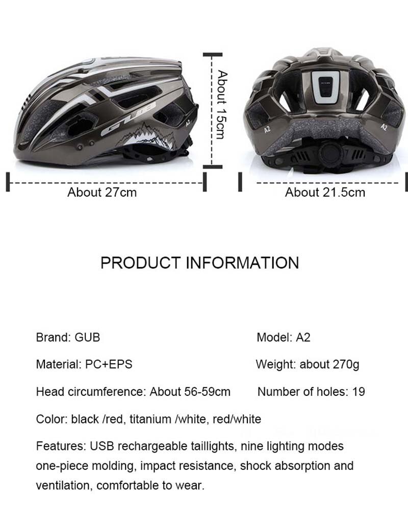 LED Light Bike Helmet Rechargeable Cycling Helmet Sport Safety Cap Head Protector MTB Mountain Road Bike BMX Climbing Skating