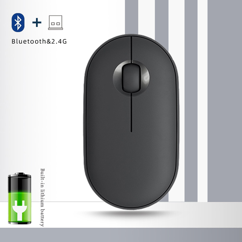 Bezprzewodowa mysz Bluetooth dla Apple Macbook Air Xiaomi bezprzewodowa mysz do ładowania wycisz komputer stacjonarny akcesoria do laptopów biurowych: Bluetooth Black
