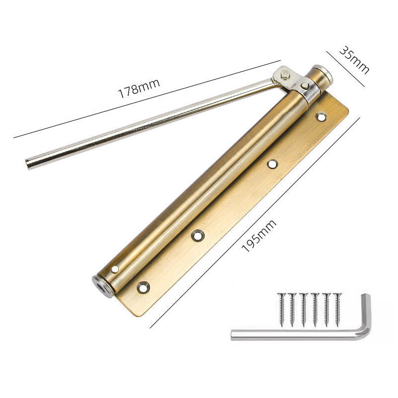 Adjustable Door Closers Surface Mounted Automatic Stainless Steel Spring Closing Door Closer Fire Rated Door Stopper Hardware: GRAY