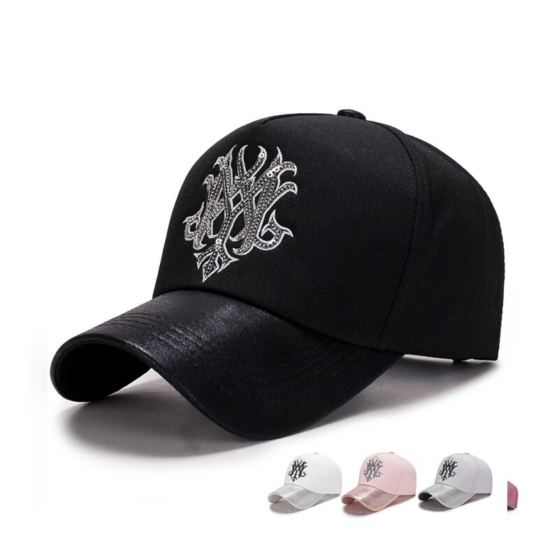 Spring and autumn baseball caps for men and women bright along the visor outdoor sports golf cap