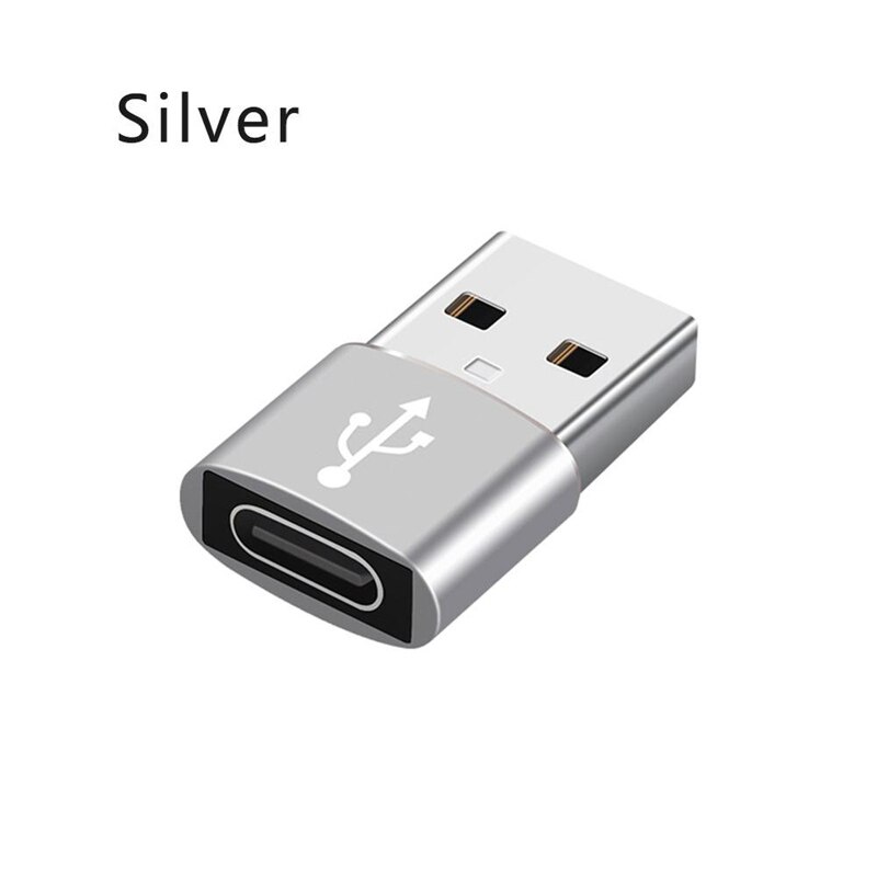 Adapter Mini Type-C na USB 3.0 Type A do iPhone Xiaomi 11 10 10T Pro Ultra Akcesoria Adapter kabla konwertera danych typu C: Srebrny