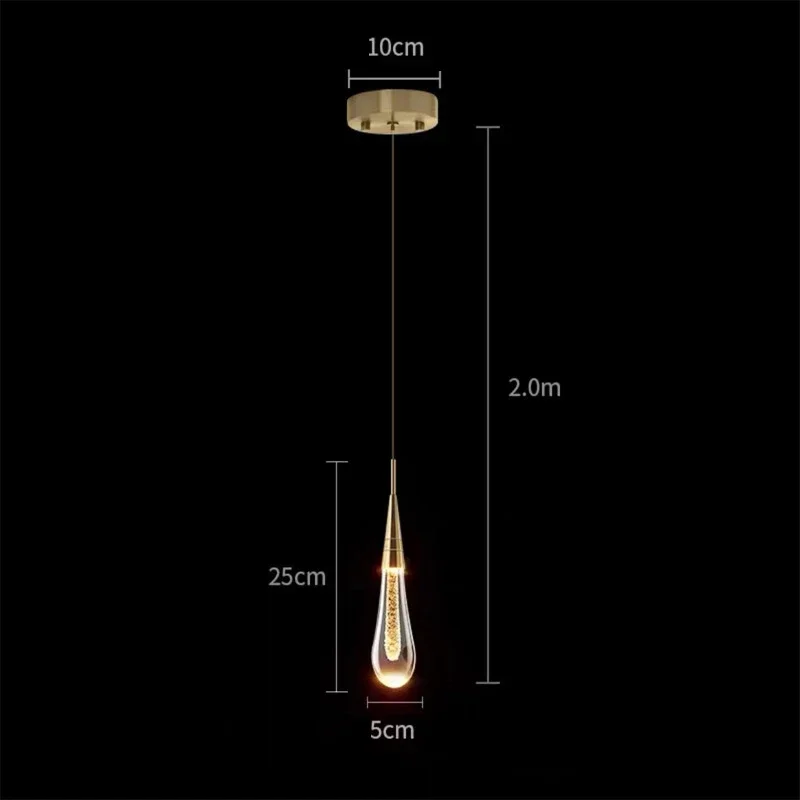 Goutte d'eau plafond lustre bulle cristal suspension lampe salle à manger décor chambre lampe Bar café Led lumières maison suspension: 31-40W / Marron