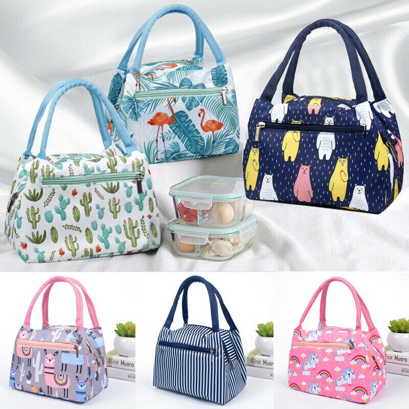 Venda quente portátil flamingo impressão térmica isolado saco de almoço crianças menina piquenique à prova dwaterproof água tote refrigerador lancheira saco