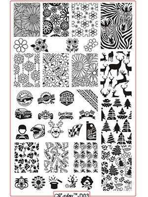 Plaques d'estampillage d'ongle KADOU/zjoies polonais de noël pour les pochoirs de manucure 14.5*9.5 Konad timbre estampillage modèle de manucure