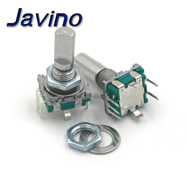 2 Stuks Half/Plum Axis Encoder, handvat Lengte 15 Mm/20 Mm Code Schakelaar/EC11/Digitale Potentiometer Met Schakelaar 5Pin: Half 20mm