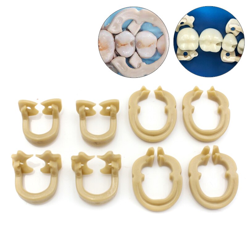 Abrazaderas de presa de goma Dental, Clip de barrera de goma, Material de resina para instrumento de laboratorio Dental, producto de odontología, 2 uds.
