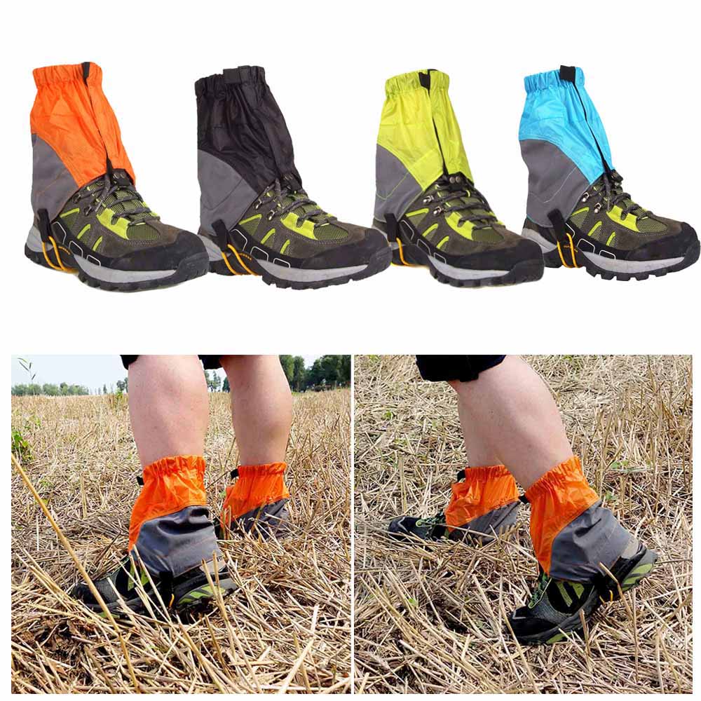 Outdoor Waterproof Silicon Coated Nylon Waterproof Ultralight Gaiters Leg Warmers Protection Guard Hiking Climbing Trekking