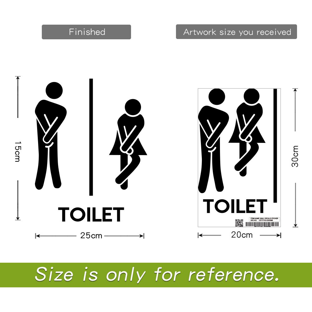WC Toilet Entrance Sign Door Stickers For Public Place Home DecorCreative Pattern Wall Decals DIY Vinyl Mural Art Removable Glue: QT1711KJ