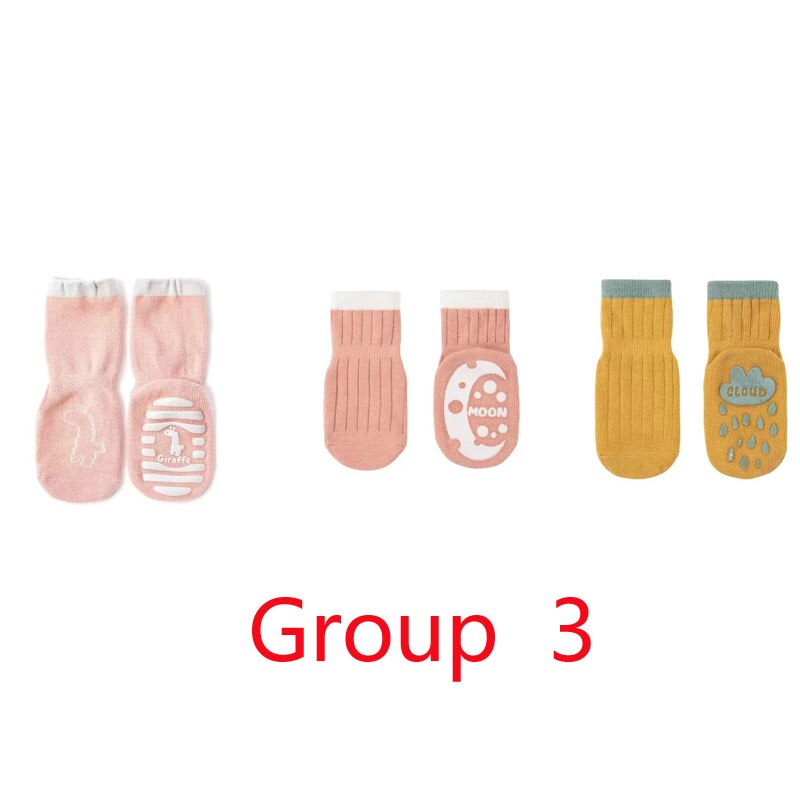 3 Pcs Baby Boy Socks Newborn Infant Socks Baby Socks Girl Non Slip Socks Baby Girls Knee Length Socks 0-3t Kids Socks: Group 3 / M(1-3T)