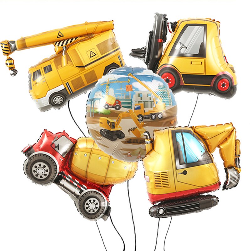 Cartoon Auto Ballon Engineering Fahrzeug Bagger Kran Gabelstapler truckchildren der geburtstag party dekorationen Spielzeug Ballons