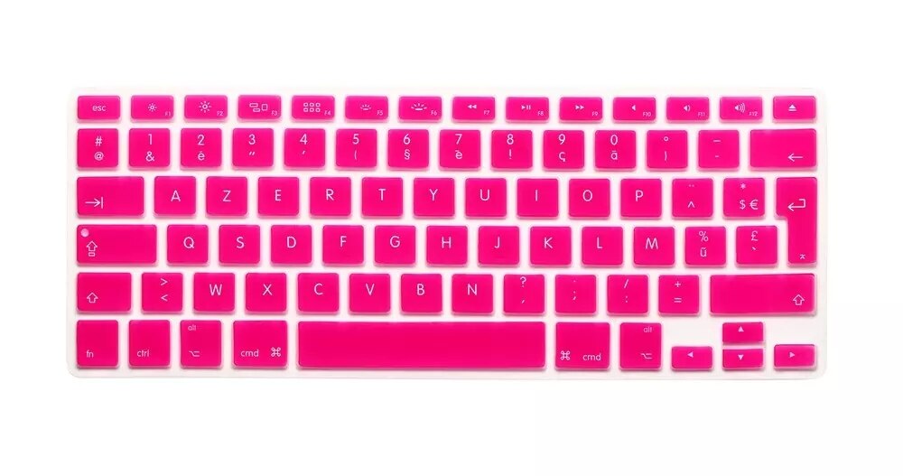 Silicone French Keyboard Cover For Macbook Air Pro Retina 13 15 17 Protector for Mac book keyboard France EU Euro AZERTY: Rose