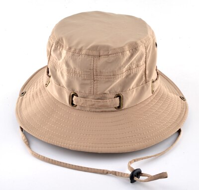Tqmsmy justerbare hatte til damer strandhuer hurtigtørrende mænd spand hat unisex sommer panama bone piger anti-uv fiskeri cap: Khaki