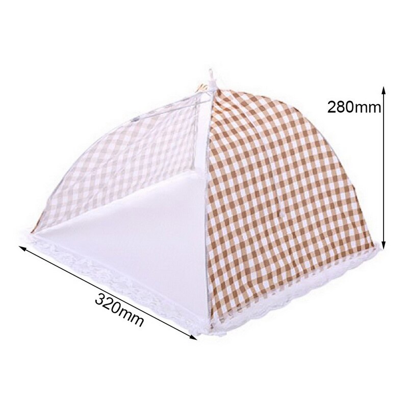 Anti Fly Mosquito Voedsel Schotel Cover Keuken Gevouwen Mesh Eten Cover Bbq Picknick Keukengerei Paraplu Stijl Keuken Gereedschap: coffee 32x28cm