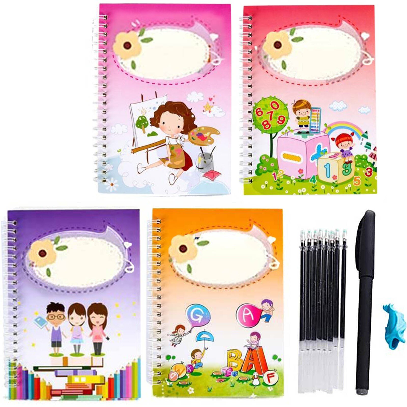 Reusable Magic Writing Paste Children's Kindergarten Groove Textbook Writ Board Coloring Calligraphy Digital Art Supplies #YJ: Default Title
