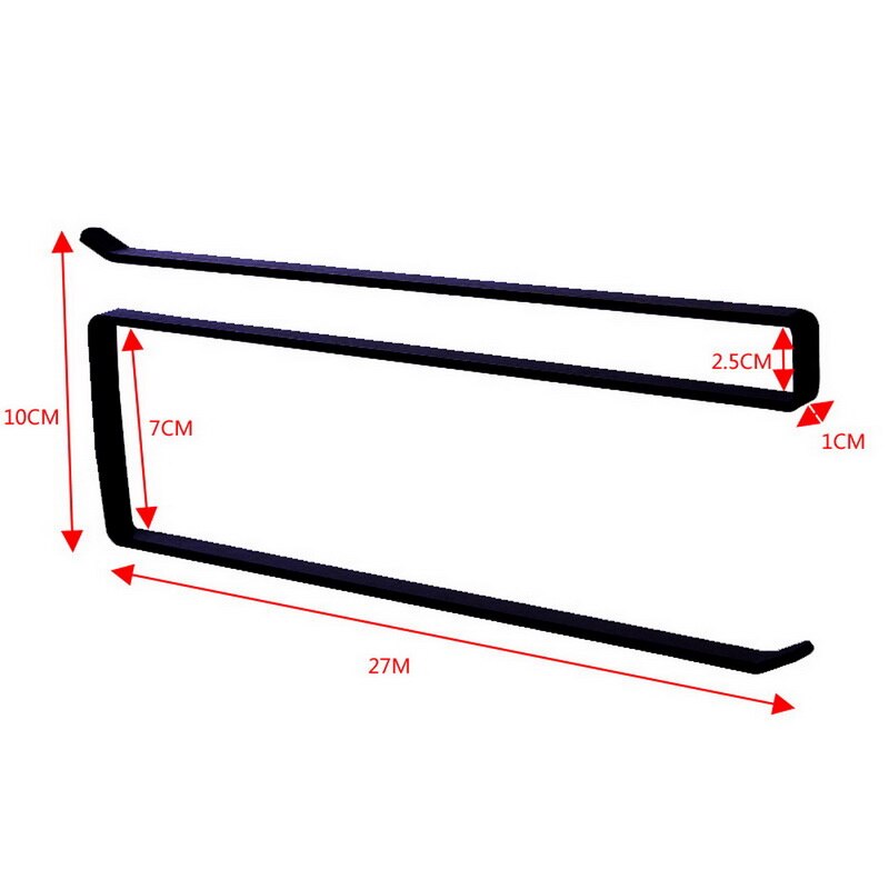 Keuken Tissue Houder Opknoping Badkamer Toiletpapier Handdoekhouder Rack Keuken Papierrolhouder Toiletpapier Stand Handdoek: black 27x10x1cm