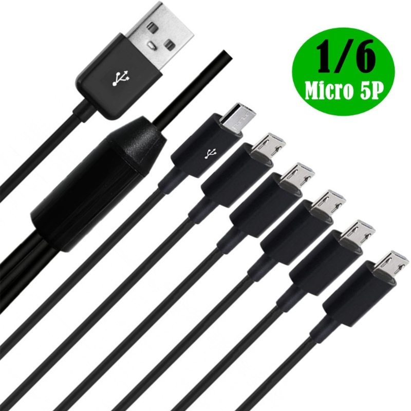 Usb 2.0 Type Een Mannelijk Naar 6 Micro Usb/Type C Mannelijke Splitter Y Data Sync Lading Connector Adapter Kabel 0.5M/1.5M