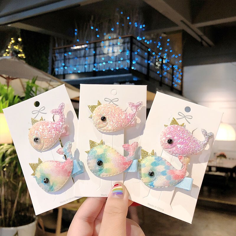 de 2 uds horquilla para niñas y niños, accesorios para el pelo de bebé con bonito elefante Arco Iris, accesorios para el pelo de bebé, horquilla de para niños,