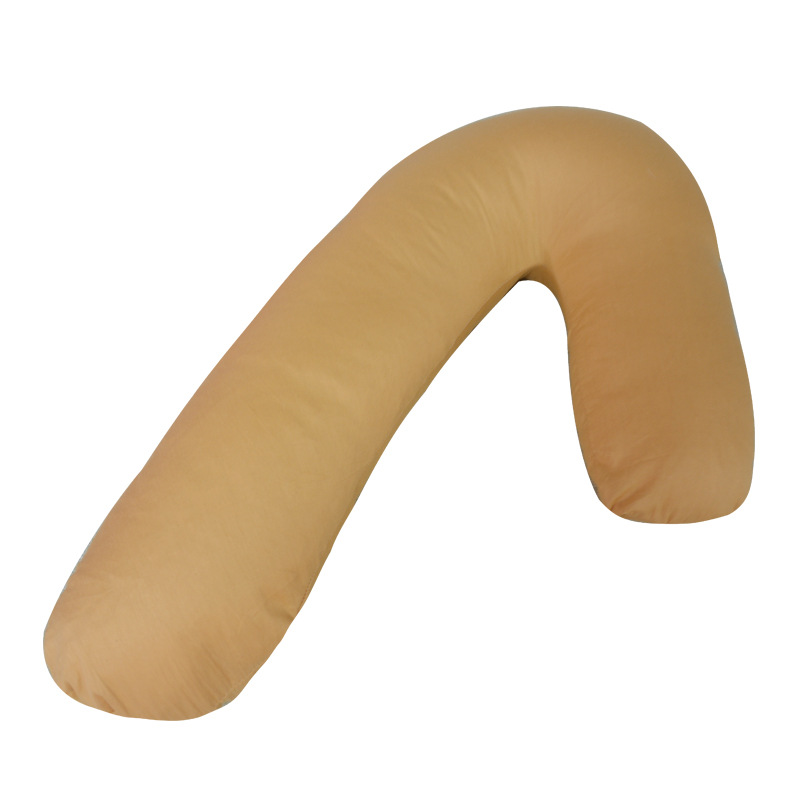 Oreiller multifonction en V pour femmes enceintes | Oreiller de soutien pour le sommeil latéral pour femmes enceintes, oreiller de cou de voyage en coton: Gold