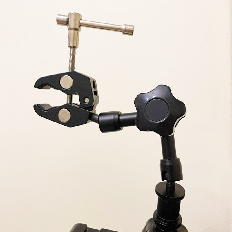 Krabba klo klämtång tång klämma fäste för kamera stativ monopod studio blixt fäste stativ arm kamera tillbehör