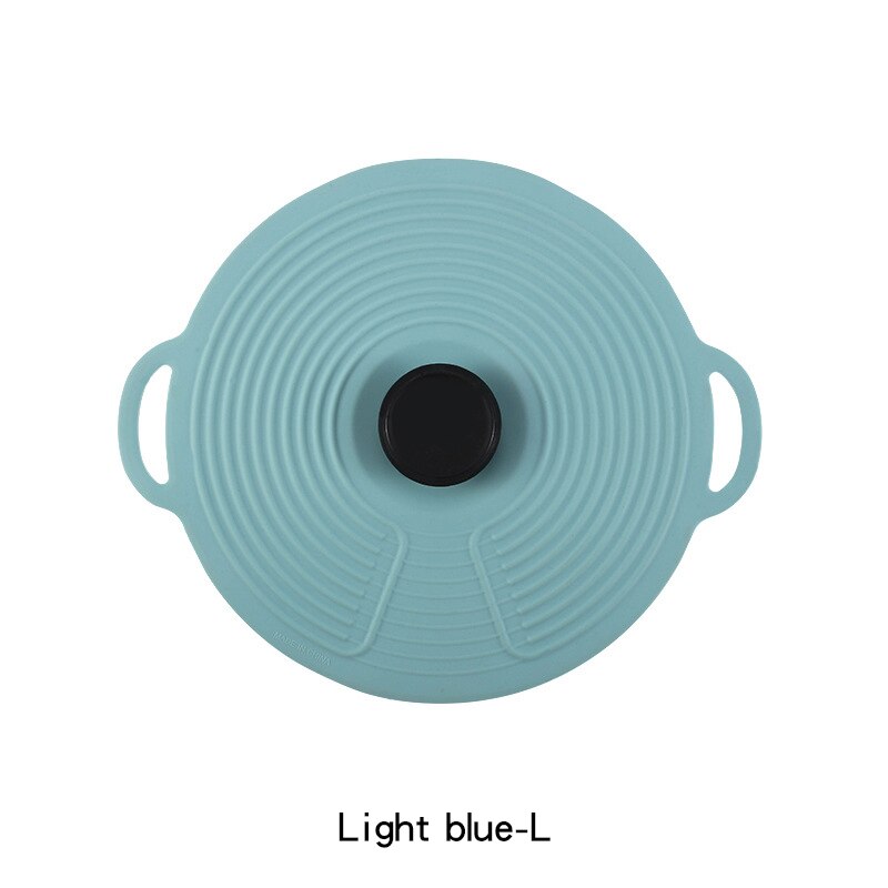 Reusable Self Sealing Lid Silicone Stretch Lids Universal Lid Silicone Bowl Pot Lid Silicone Cover Pan Cooking Food Fresh Cover: Light blue-L