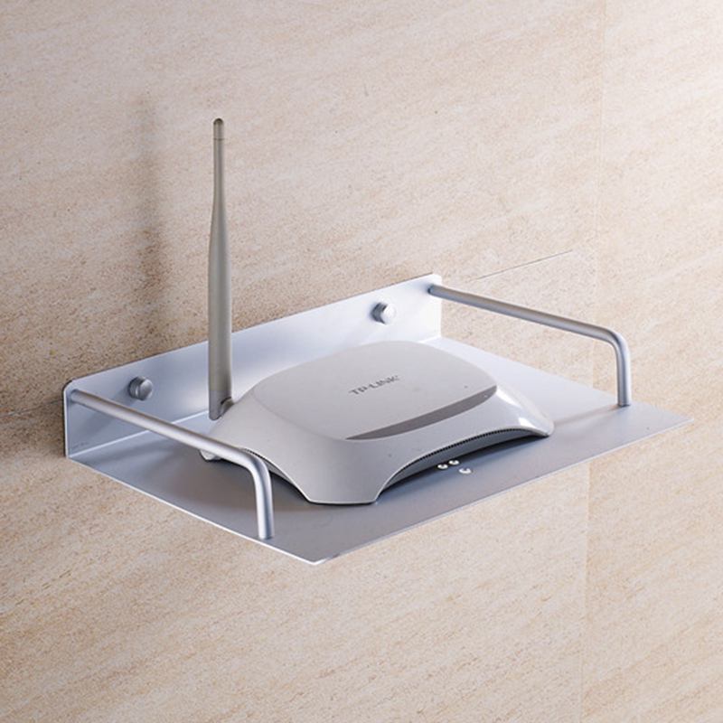 Caja de TV enrutador decodificador cajas Mini PC reproductor de DVD de una sola capa espacio de aluminio montaje en pared estante de almacenamiento soporte