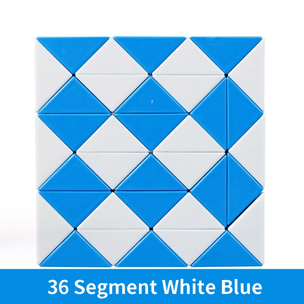 Cubo di righello Magico 3D Qiyi 60/72/24/36/48 segmenti Cubo Magico serpente Cubo di torsione Puzzle giocattoli educativi per bambini per bambini: 36 white blue