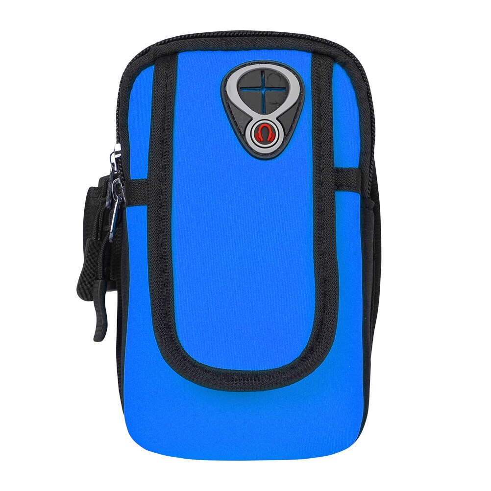 Soporte para teléfono multifuncional, bolsa para brazo celular, banda de entrenamiento, bolsillo deportivo para caminar, senderismo, correr y ciclismo: Color azul