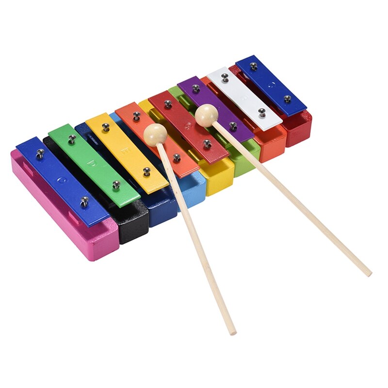 Kleurrijke 8 Note Glockenspiel Resonator Bells Set Percussion Musical Educatief Onderwijs Instrument Speelgoed Voor Kinderen: Default Title