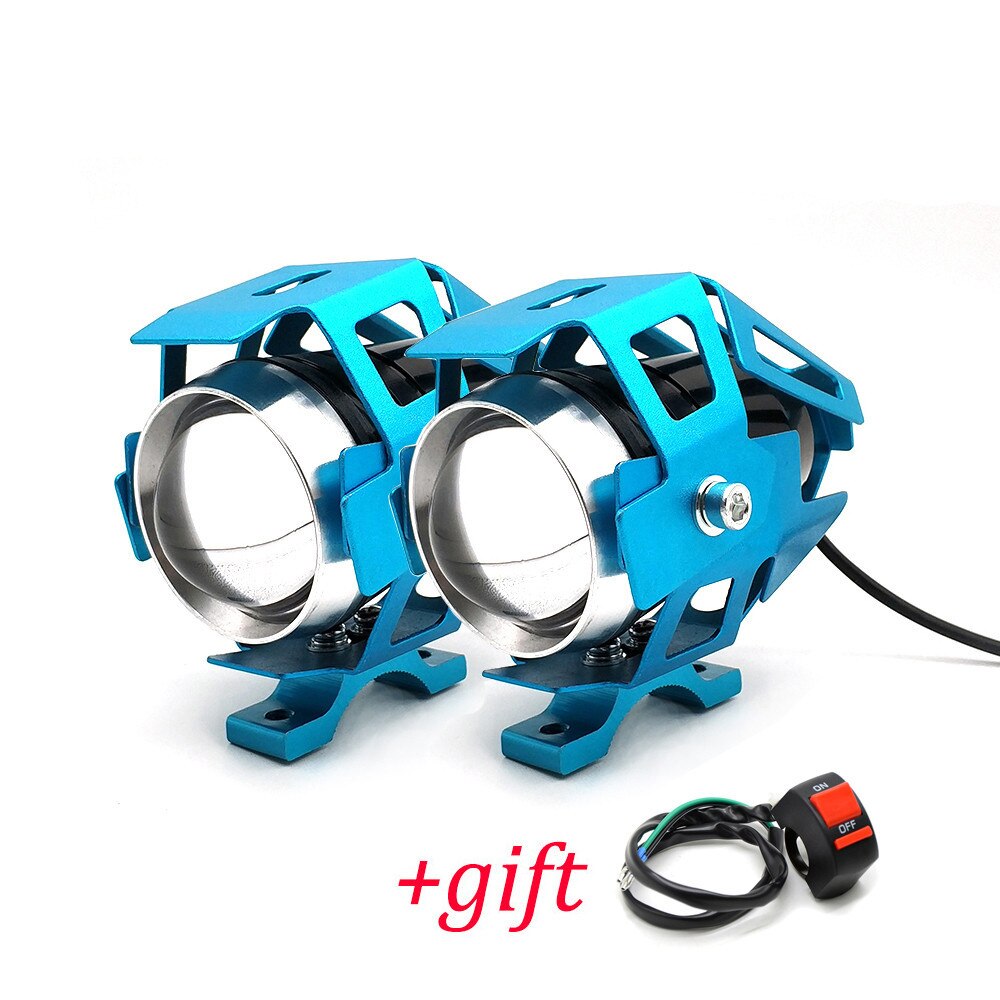 Faros delanteros LED para motocicleta foco de luz Led para motocicleta, 12V, para Kawasaki VERSYS 650 1000 300X KLZ1000 W800 Cafe: 1 pair Blue