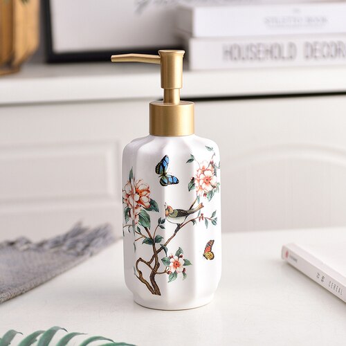 Newyearnew 1 stuk keramische handwasfles vloeibare emulsie zeepdispenser retro badkamerdecoratie accessoires: A